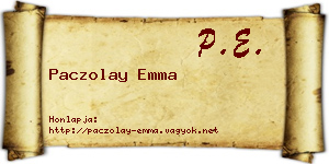 Paczolay Emma névjegykártya