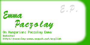 emma paczolay business card